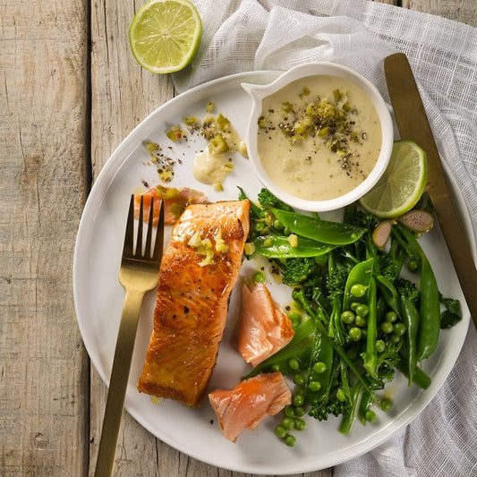 Seared Salmon With  Tartare Sauce